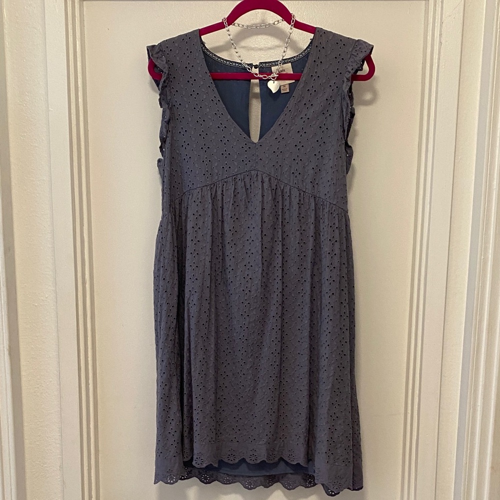 Dress Knox Rose Blue Eyelet Detail